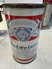 Vintage 50s - 60s Budweiser Flat Top Wide Seam Steel Beer Can W 2-1 2 Cent Tax