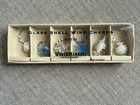 World Market Glass Shell Wine Charms  Set Of 6  Seashell  Blue And White 