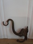 Vintage Brass Figural Elephant Coat Hook Or Wall Plant Hanger Stamped India