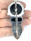 Amy Kahn Russell Akr Sterling Pendant Brooch Purple Druzy Quartz Carnival Glass 