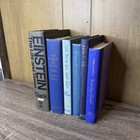 Lot Of 6 Antique Vintage Books Blue Gray Covers Library Decor Props Some Cloth