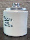 Vintage Coors Pure Malted Milk Porcelain Soda Fountain Countertop Canister