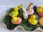Vtg Spring Cupcake Cake Toppers Cake Picks Easter Bunny Chicks Duck Rooster