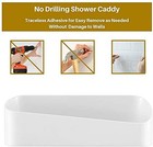 Sunficon Shower Caddy Adhesive Bathroom Shelf Organizer Wall Mounted Storage