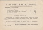 Gb Kgv Stationery Postal Card  Meter Cancel  East Pool   Agar Ltd  Return 1927