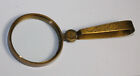 Antique Vintage Style Brass Pocket Folding Optical Glass Magnifying Lens Loupe