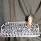 Vintage 60   s  Serving Tray Platter Plastic Atomic Starburst Clear 19    X  13    Euc