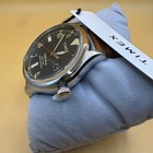 Timex Waterbury Quartz Analog Watch Black Dial Brown Leather Strap Date Seconds