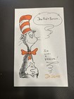 Theodor  dr  Seuss  Geisel - Inscribed Cartoon Signed Book Page Photo Signed Coa
