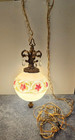 Vintage   Ef   Ef Industries 1970   Swag Hanging Lamp  Milk Glass Flower   Rare