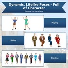 14pcs 1 25 Model Trains Miniature Painted Figures G Scale People Standing Seated