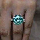 Rare 12 00 Ct Certified Round Cut Blue Treated Diamond Solitaire Ring 925 Silver