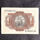 1953 - Spain One  1  Peseta World Banknote - Almost Uncirculated  Nice Note   