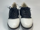 Vintage Tretorn Golf Shoes Women 9 Black White Leather Saddle Kiltie