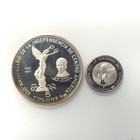 1971 El Salvador 1 - 5 Colones Case With 2 Commemorative Silver Coins Box