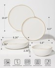 24 Pieces Dinnerware Set For 6 With Pasta Bowls  Complete Ceramic Dish Set  Stac