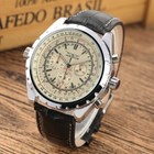 Jaragar Luxury Men s Auto Mechanical Military Sport Wrist Watch Leather Strap