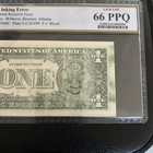 1993  1 Federal Reserve Note Insufficient Inking Error Pmg Gem Unc 66 Ppq