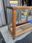 Vintage Antique Store Counter Display Cabinet Oak W Detail  96    L 42    H X 26   
