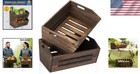 Versatile Decorative Wooden Crate     2 Pack  Large 45 Lbs Capacity  Rustic Charm