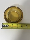 Mcm Amber Glass Round Cigar Ashtray Heavy 3 Slots 
