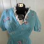 Vintage 1960   s 70   s Jc Penny Empire Waist Puff Sleeve Dress Size 9 Vtg 