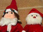 Ty Santa Beanie Babies X 2 Tumbles With Santa Costume   Santa Plush Dolls
