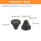 25pcs Silicone Plugs Rubber Round Hole Plugs For 6-7mm Hole Black