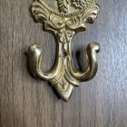 Vintage French Wall Brass Hooks Floral Rose Garment Towel Key Baroque