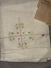 Vintage Tea Towels Two Hand Embroidered Linen Kitchen