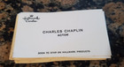 Vintage- Charlie Chaplin- Promotional Business autograph Card From Hallmark