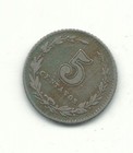 A Vintage Very Nice 1926 Argentina 5 Centavos Coin-dec545