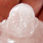 Rose Quartz Buddha Statue Hand Carved Natural Pale Pink Gemstone Carving 4cm