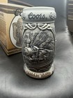 Coors Banquet Beer Brewing Co  Golden Rails Stein Mug Collectible Man Cave Nib