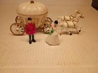 Vintage Horse Drawn Carriage Bride Groom  Plastic Cake Cupcake Decor