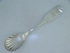 Early Coin Silver Shell Serving Spoon By Samuel M Hopper Phila Pa C1800 s