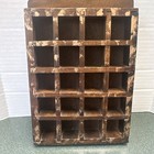 Vintage Thimble Shadow Box Wooden Brown Wall Mount - Holds 20 Small Items  Read