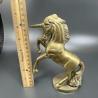 Vintage 1980s Heavy Brass Metal Unicorn Sculpture Statue Figurine Paperweight