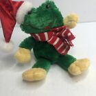 Dandee Green Frog 8    Plush Stuffed Animal Christmas Santa Hat Collectors Choice