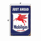 Tin Sign Mobilgas Oil Gas Rustic Gas Station Metal Sign D  cor Garage Auto Shop
