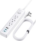 3 Outlet Usb Surge Protector Power Strip Grounded Flat Plug Extension Cord 25ft