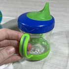 Htf 2 Vintage Gerber Baby Sippy Cups With Handles   Valves Soft Spout Green Blue