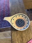 Boleslawiec Polish Pottery Stars   Stripes Condiments Dish Vintage Spoon Ladle