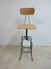 Vintage Toledo Drafting Industrial Tall Counter Swivel Bar Stool Chair C