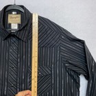 Wrangler Shirt Mens 2xl Black Metallic Stripe Button Up Snap On 