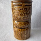 Germaine s Luau Tiki Mug Hawaii 2010 Kc 6  Brown Glazed Vase Cup Hawaiian
