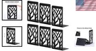 Book Ends Set Of 3 Pairs Black Metal Book Shelf Holder For Books