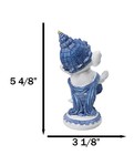 Blue White Hindu Elephant God Dancing Ganesha With Mridangam Drum Figurine