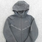 Nike Hoodie Sweatshirt Kids L Gray Fleece Full Zip Hooded Tech Logo