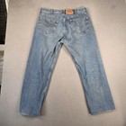 Vintage Levis 501 Jeans Mens Light Wash Button Usa 90s Fits 36x29 Altered Hem